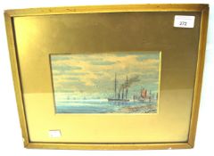 An early 20th century watercolour seascape.