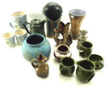 An assortment of studio pottery.