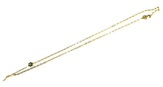 An 18ct gold, emerald and diamond pendant necklace,