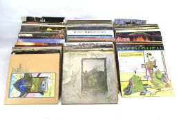 An assortment of vintage records and albums.