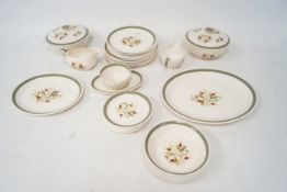 An Alfred Meakin six setting dinner service including tureens, two meat plates, gravy jug,