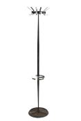 A Du-al retro black and chromed metal coat stand.