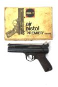 A Webley premier air pistol, with box.