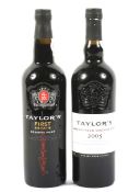 A bottle of Taylor's Late Botled Vintage Port 2005 75cl and a bottle of Taylor's First Estate