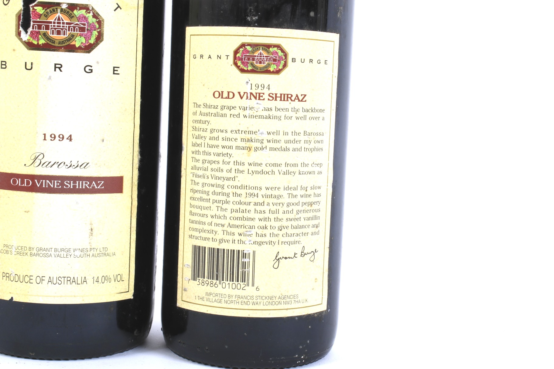 Two bottles of Grant Burge 1994 Old Vine Shiraz. - Image 2 of 2