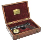 A Webley senior air pistol, in a rosewood box.