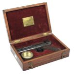 A Webley senior air pistol, in a rosewood box.