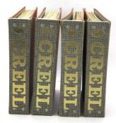 Four custom bound sets of Creel fishing magazines.