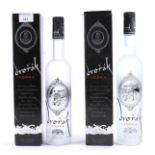 Two bottles of Dvorak vodka, 40% vol, 0.