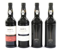 Four botles of DOW'S port, two black lable,