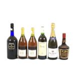 An assortment of alcohol. Including wines, Bristol Cream sherry, Tia Maria.