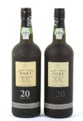 Two bottles of 20 year old Aged Tawny Port 75cl