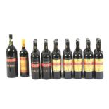 Twenty-three assorted bottles of red El Bombero Carinena.