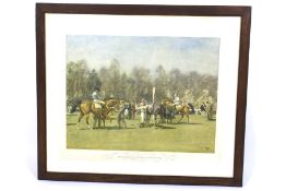 After Alfred Munnings (1878-1959), The Paddock at Epsom, Spring Meeting, print.