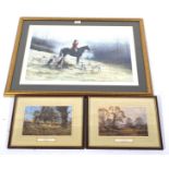 Three contemporary hunting and landscape prints.