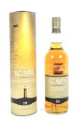 A bottle of Scapa 14 Years Old single malt Scotch whisky in box. 40% Vol, 70 cl.