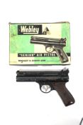 A Webley senior air pistol, with box.