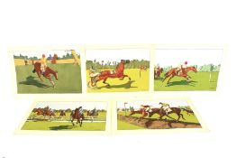 Charles Ancelin (1863-1940), five horse racing prints. From Galerie Lutetia, Paris.