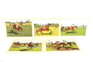 Charles Ancelin (1863-1940), five horse racing prints. From Galerie Lutetia, Paris.