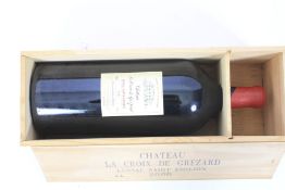 A bottle of Chateau la Croix de Gezard, Lussac-Saint-Emilion 2000.