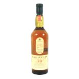 A bottle of Lagavulin 16 years old single Islay malt Scotch whisky. 43% Vol, 70 cl.