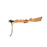 A vintage wooden stocked crossbow, 81cm long overall.
