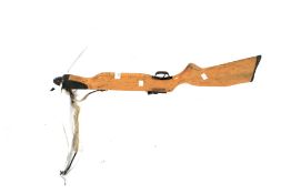 A vintage wooden stocked crossbow, 81cm long overall.