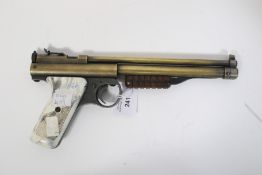 A Benjamin Franklin pneumatic pump action air pistol 22 calibre.