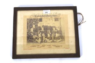 A framed and annotated photo of Summerfield Cricket team 1889. By Hills & Saunders, Oxford.