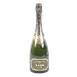 A bottle of Krug 1985 vintage champagne.