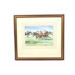 E H Whydale (1886-1952), Horse Race, watercolour.