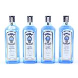 Four bottles of Bombay Sapphire London dry gin,