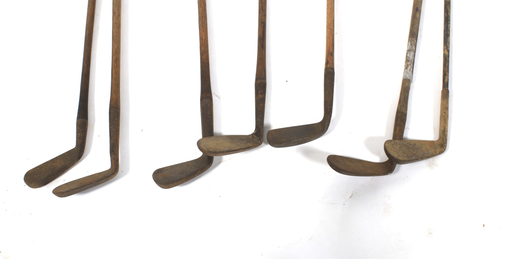 Seven forged iron vintage golf clubs, some with hickory shaft. - Image 2 of 2