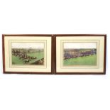 After Cecil Aldin (1870-1935), two lithographs of The Derby 1923, The Start and The Finish.