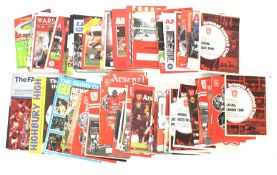 A box of approximately 100 Arsenal football programmes, 1940s onwards.