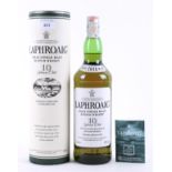 A bottle of Laphroaig Islay single malt Scotch whisky, 40% vol, 1L,