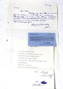 A handwritten letter from Ronald Kray together with a printed and signed poem.