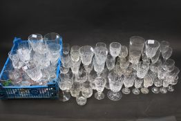 A large assortment of drinking glasses.