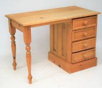 A contemporary pine desk.