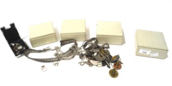 An assortment of silver and white metal jewellery.