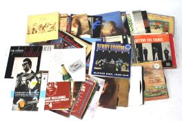 An extensive collection of vinyl records.