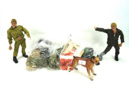 An assortment of Palitoy action man figures and accessories.