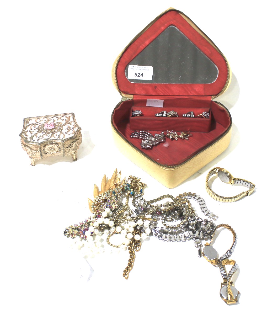 An assortment of costume jewellery.