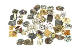 A large collection of American buckles.