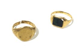 Two 9ct gold signet rings.