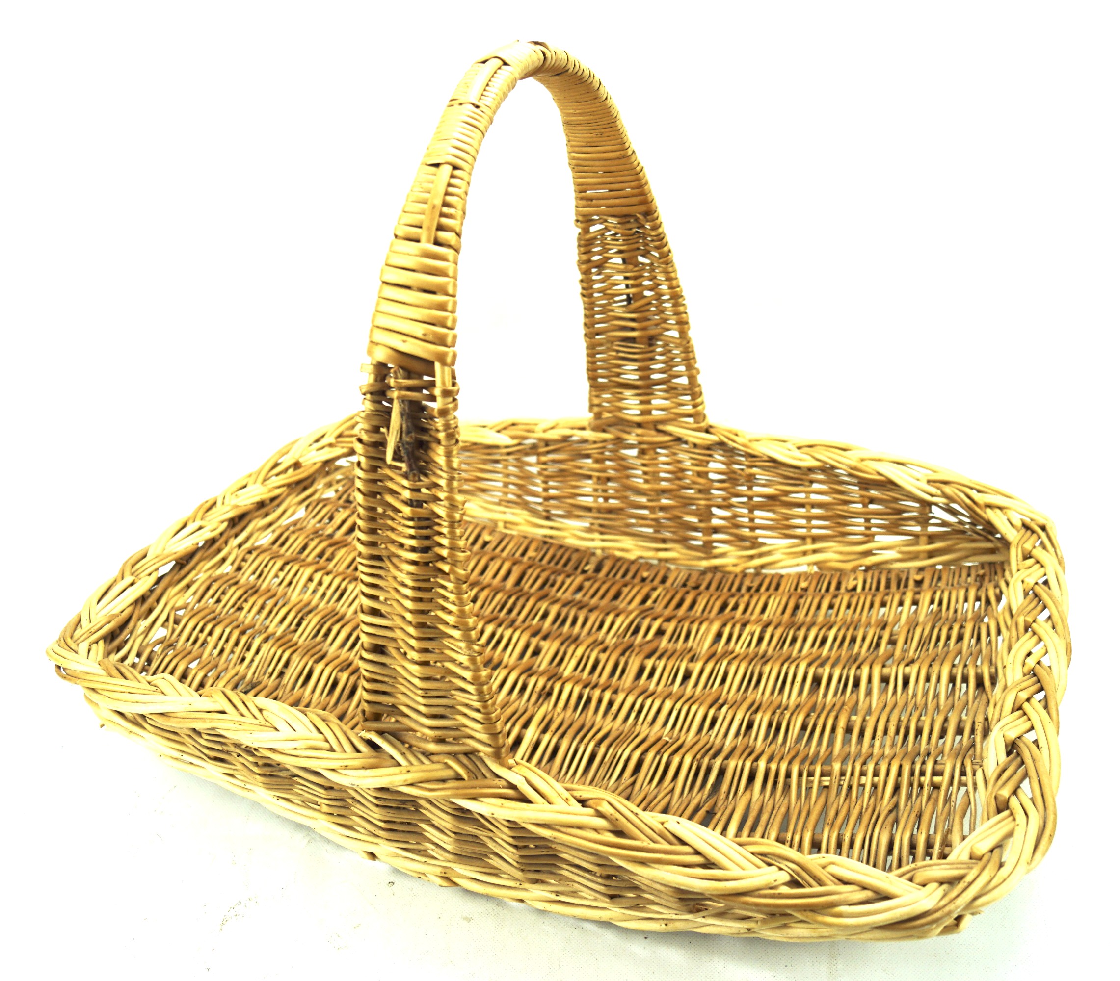 A wicker basket with a single handle, L58cm. - Image 2 of 2