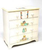 A child's chest of drawers.