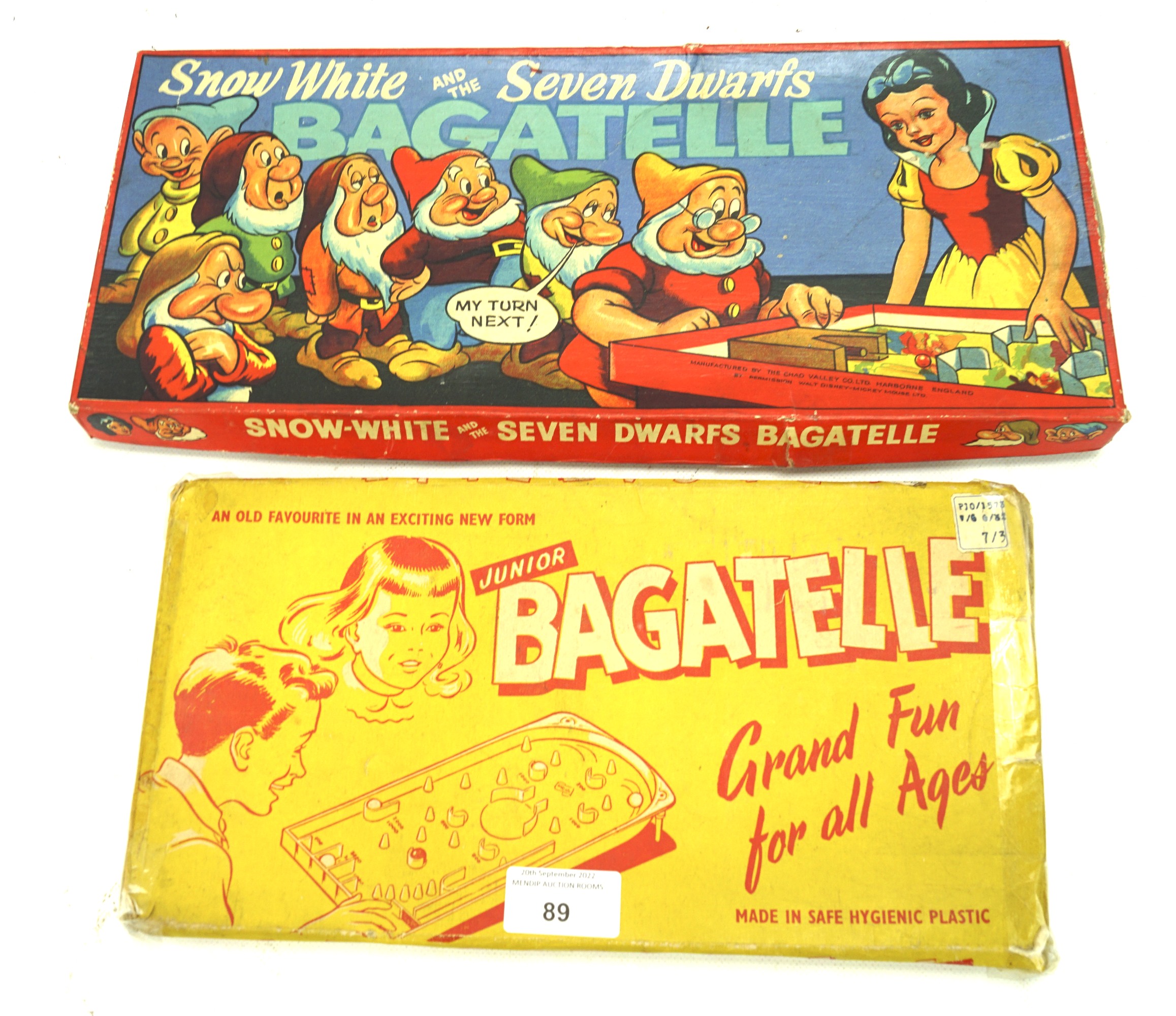 Two vintage bagatelle board games.