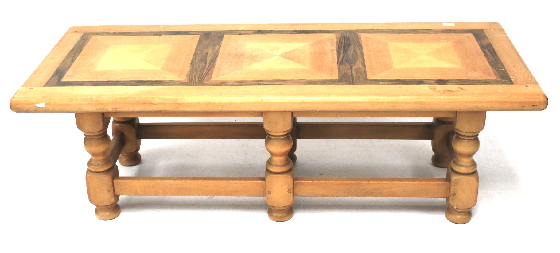 A contemporary rectangular coffee table.