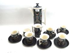 A Susan Williams Ellis Portmeirion 'Magic City' coffee set.